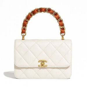 Brown Leather & Gold Chain Interchangeable Bag Strap